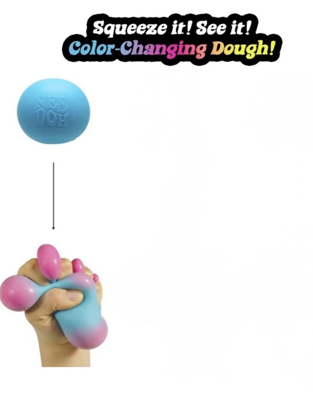 NeeDoh Color Change, Novelty Fidget Toy, (1 Piece BLUE ) - Picture 5 of 6